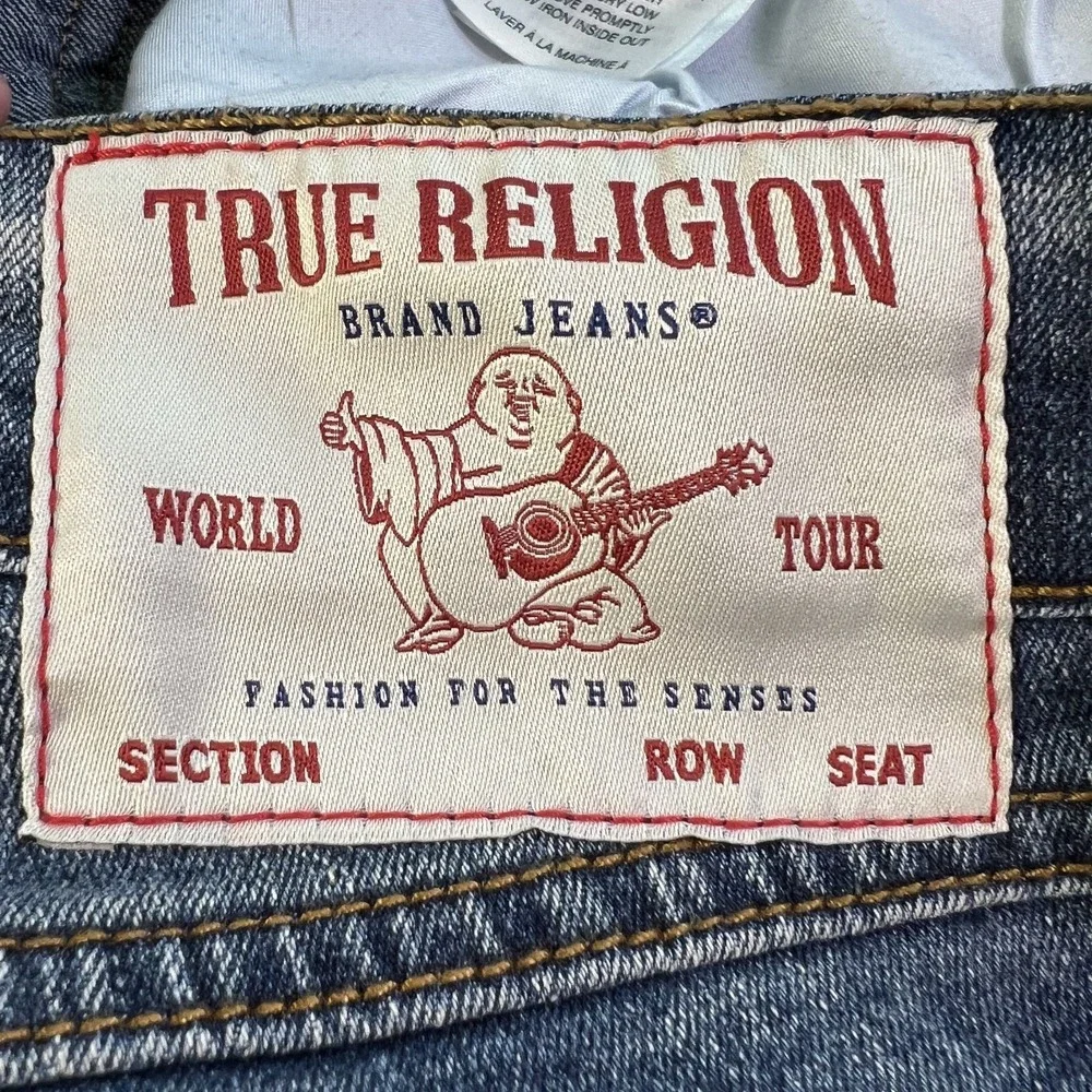 TRUE RELIGION Ricky Relaxed Straight Snap Flap Jean Mens 30/34 (READ) 700644 NWT